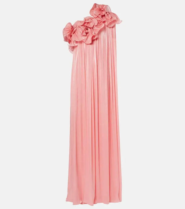 Costarellos Charmain plissé georgette gown | LYBSTORE