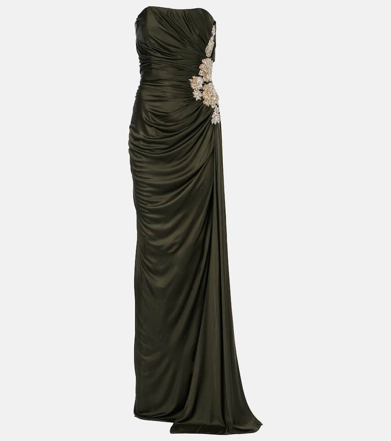 Costarellos Elettra embellished jersey gown