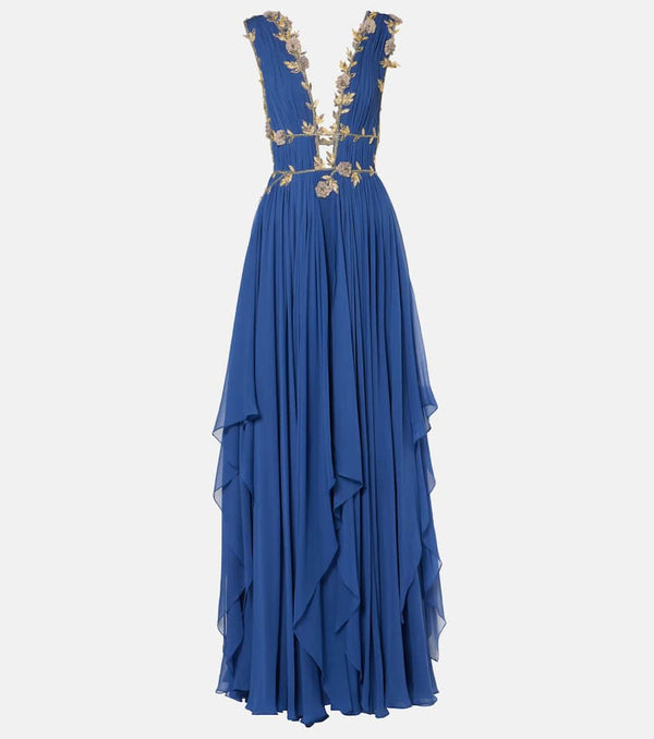 Costarellos Embellished silk-blend gown