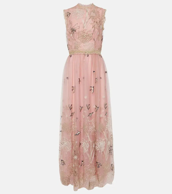 Costarellos Embroidered tulle gown | LYBSTORE