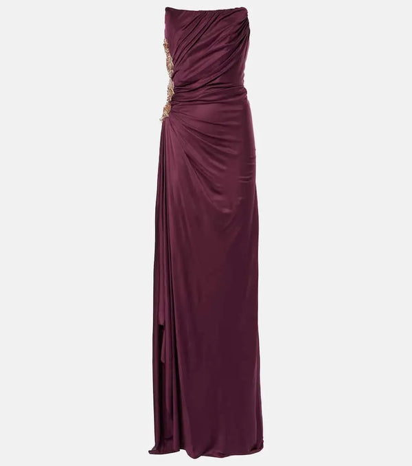 Costarellos Milia embellished gathered gown | LYBSTORE