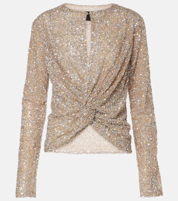 Costarellos Noa sequined cutout top | LYBSTORE