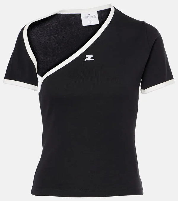 Courrèges Asymmetric cotton T-shirt