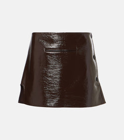 Courrèges Coated cotton-blend miniskirt