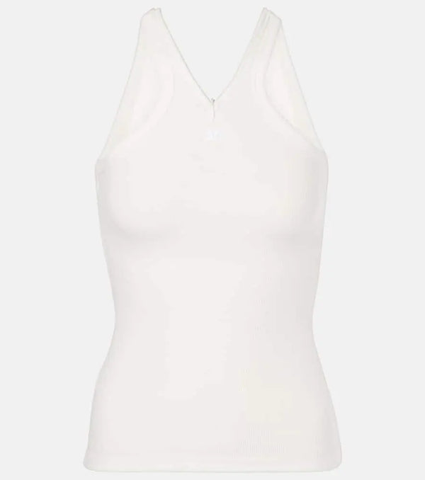 Courrèges Cotton ribbed-knit tank top | LYBSTORE