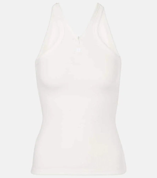 Courrèges Cotton ribbed-knit tank top