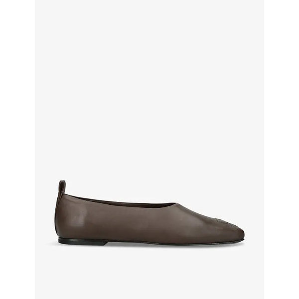 Courreges Heritage square-toe leather ballet flats