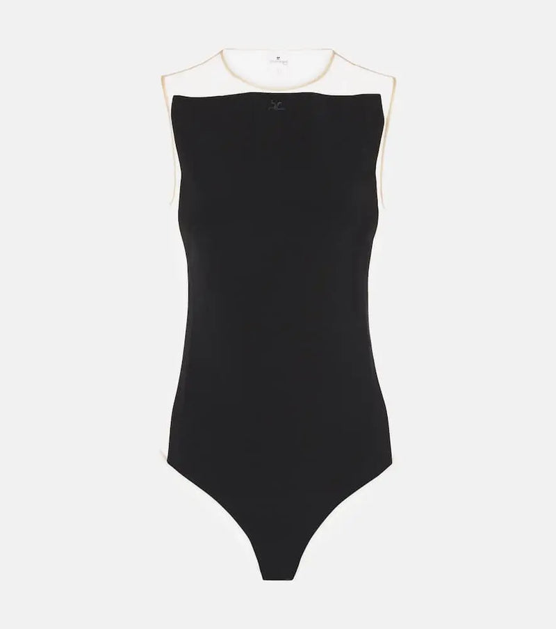 Courrèges Illusion tulle-trimmed bodysuit