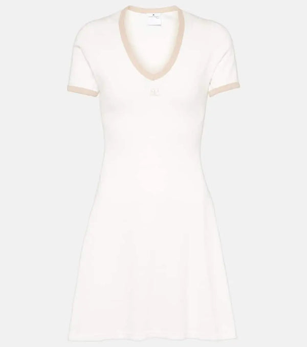 Courrèges Logo cotton minidress | LYBSTORE