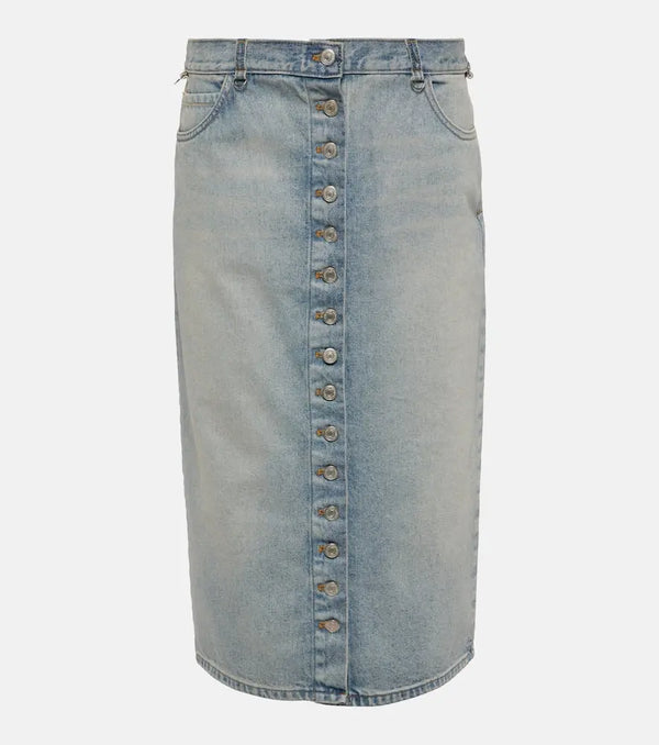 Courrèges Multiflex denim midi skirt | LYBSTORE