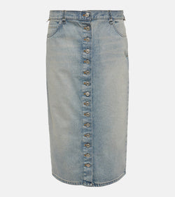 Courrèges Multiflex denim midi skirt