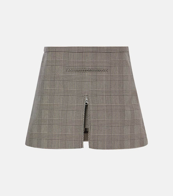 Courrèges Prince of Wales check wool-blend miniskirt