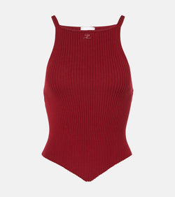 Courrèges Ribbed-knit jersey tank top