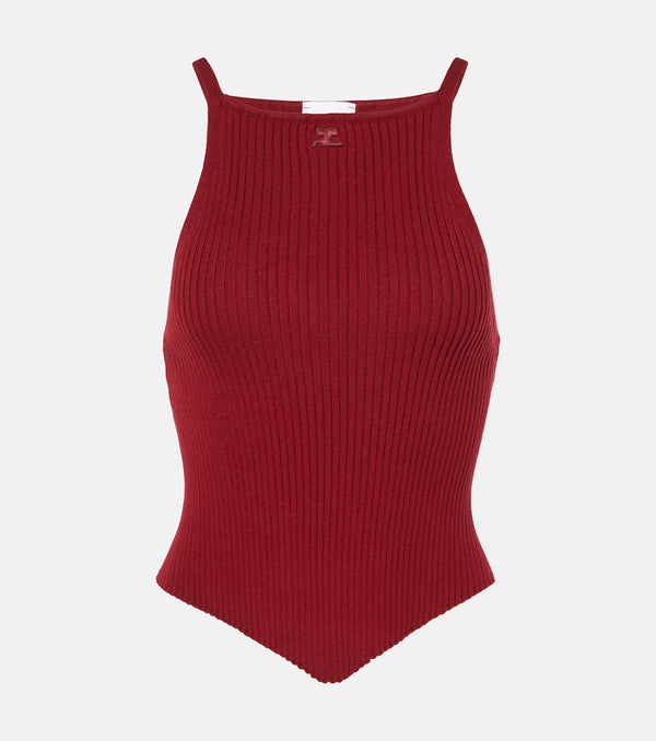 Courrèges Ribbed-knit jersey tank top