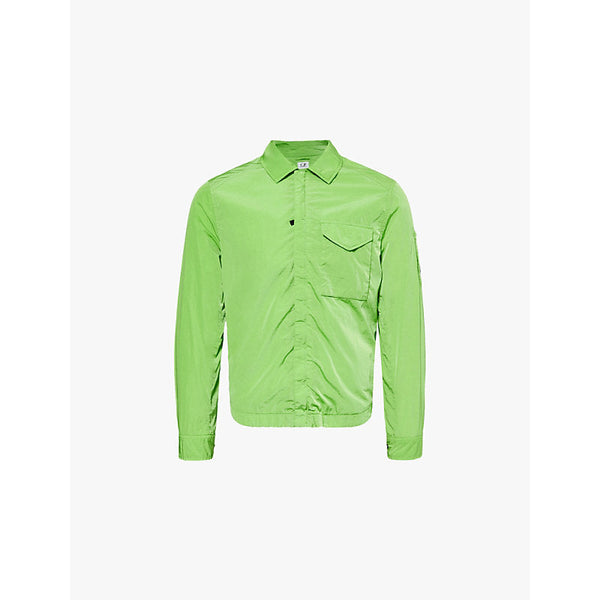 Mens Cp Company Chrome logo-patch woven overshirt