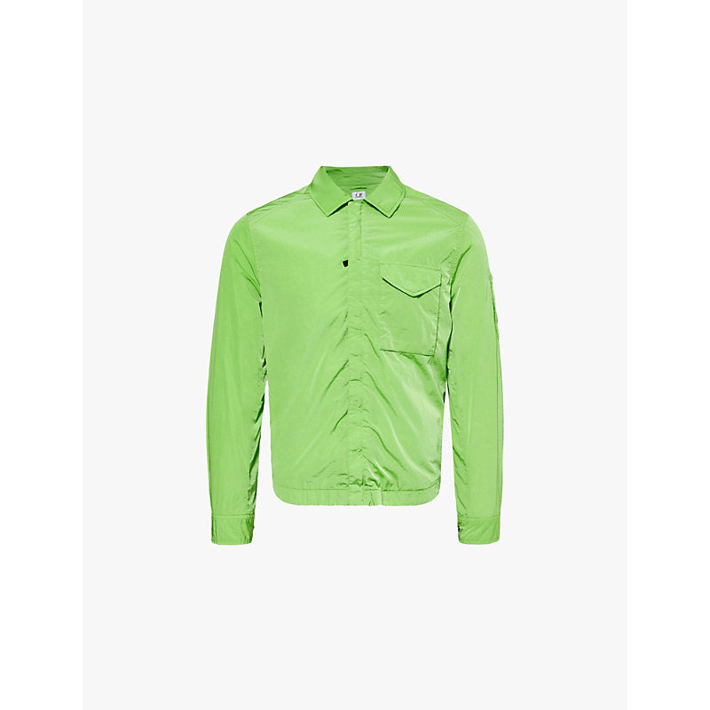 Mens Cp Company Chrome logo-patch woven overshirt