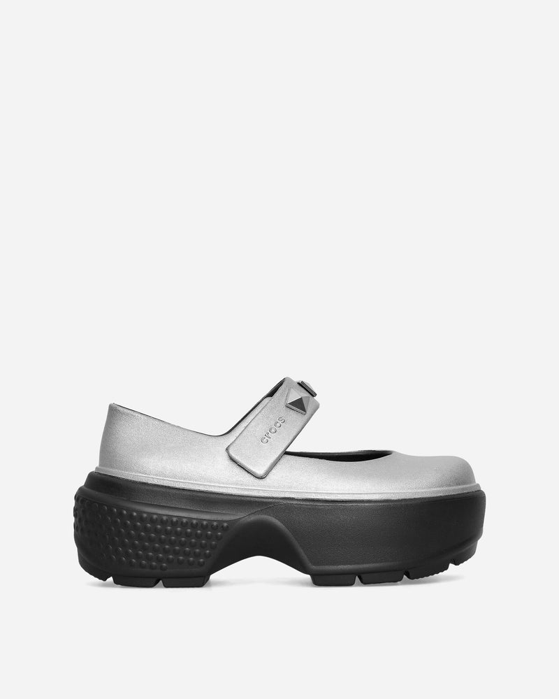 Crocs Women s Stomp Metallic Mary Jane Clogs Silver