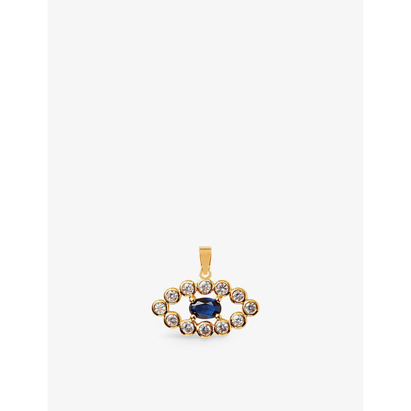 Womens Crystal Haze Evil Eye 18ct yellow gold-plated brass and zirconia pendant