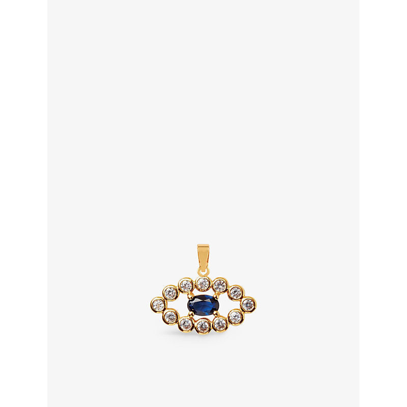 Womens Crystal Haze Evil Eye 18ct yellow gold-plated brass and zirconia pendant