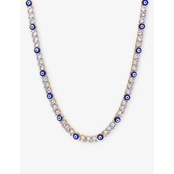 Womens Crystal Haze Serena x Evil Eye 18ct gold-plated brass, enamel and cubic zirconia necklace