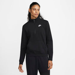 Sudadera de medio cierre para mujer Nike Sportswear Club Fleece - Negro