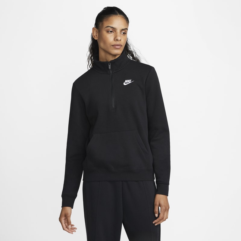 Sudadera de medio cierre para mujer Nike Sportswear Club Fleece - Negro