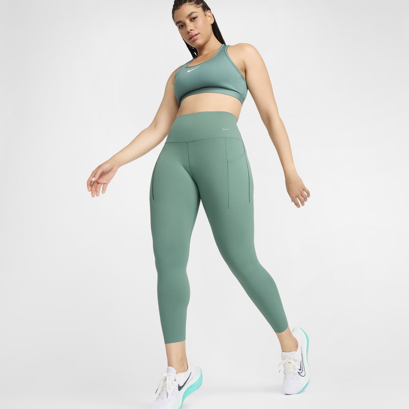 Leggings de 7/8 de tiro alto y sujeción media con bolsillos para mujer Nike Universa - Verde