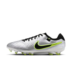 Tacos de fútbol de corte low para terreno firme Nike Tiempo Legend 10 Pro - Gris