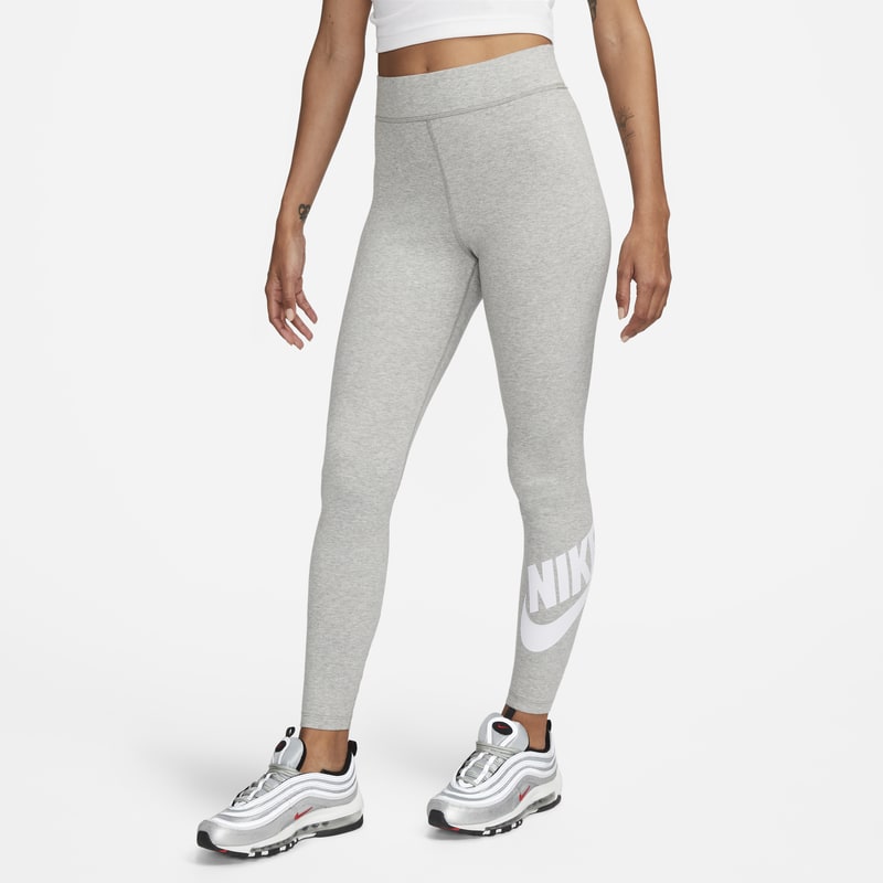 Leggings de cintura alta con gráficos para mujer Nike Sportswear Classics - Gris