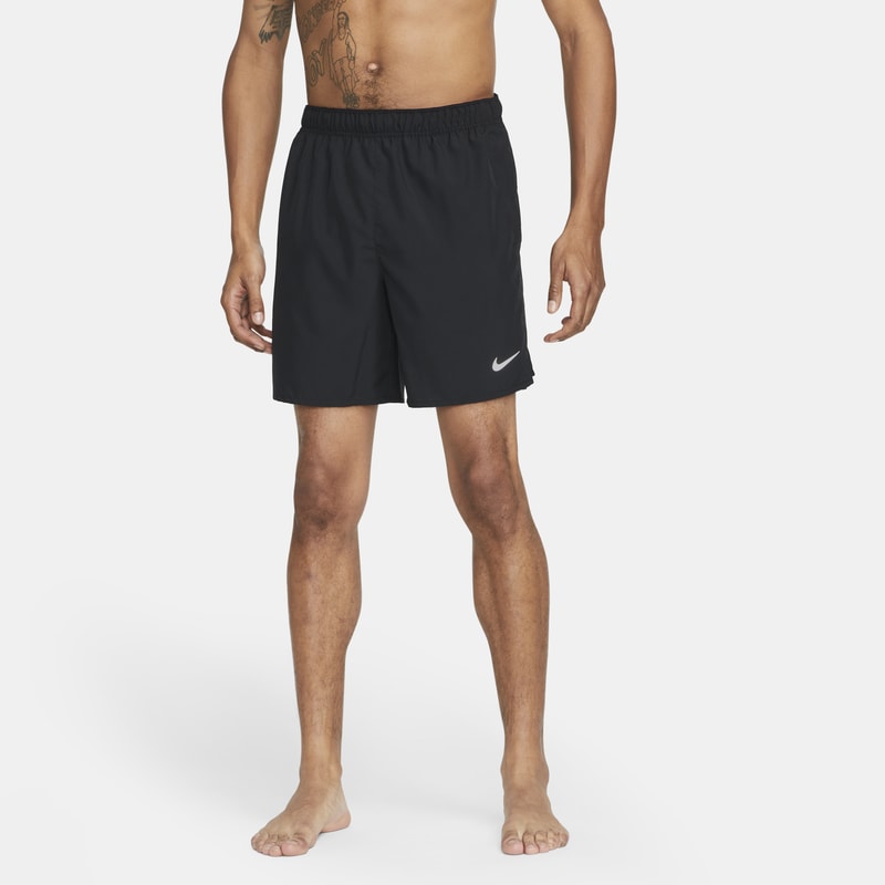 Shorts de correr Dri-FIT de 18 cm sin forro para hombre Nike Challenger - Negro