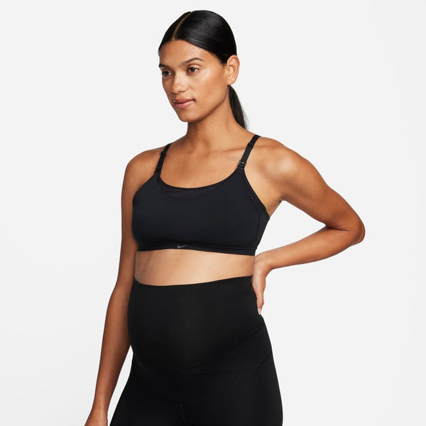 Bra deportivo de lactancia con forro delgado de baja sujeción para mujer (maternidad) Nike Alate (M) - Negro