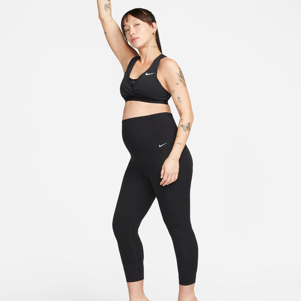 Leggings de maternidad de tiro alto de 7/8 de baja sujeción con bolsillos para mujer Nike Zenvy (M) - Negro