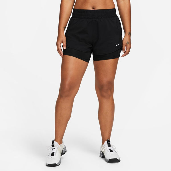 Shorts Dri-FIT 2 en 1 de tiro medio de 8 cm para mujer Nike One - Negro