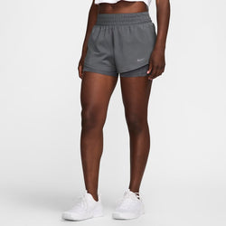 Shorts Dri-FIT 2 en 1 de tiro medio de 8 cm para mujer Nike One - Gris