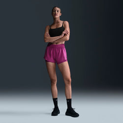 Shorts Dri-FIT 2 en 1 de tiro medio de 8 cm para mujer Nike One - Morado