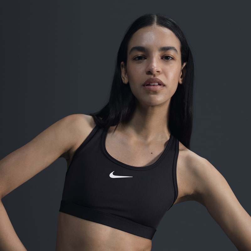 Bra deportivo con almohadillas para mujer Nike Swoosh Medium Support - Negro