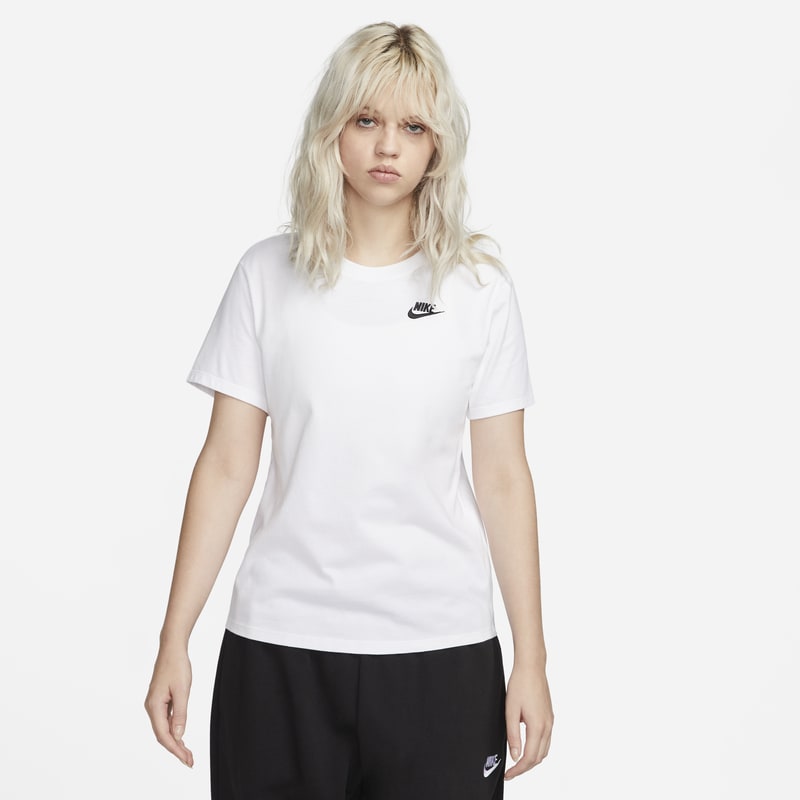 Playera para mujer Nike Sportswear Club Essentials - Blanco