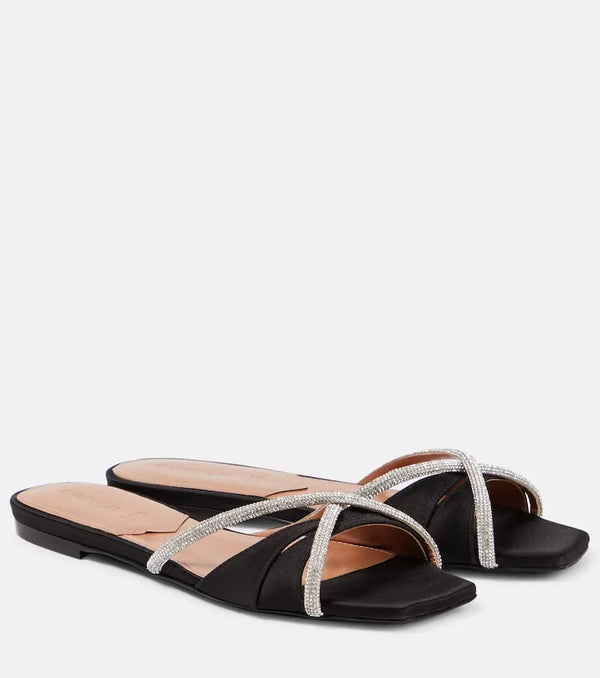 D'Accori Lust embellished satin slides | LYBSTORE