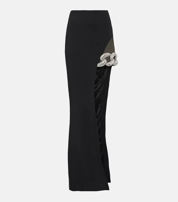 David Koma Asymmetric embellished maxi skirt | LYBSTORE