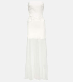 David Koma Bridal strapless gathered cady gown