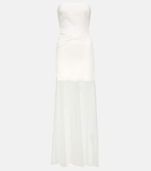 David Koma Bridal strapless gathered cady gown