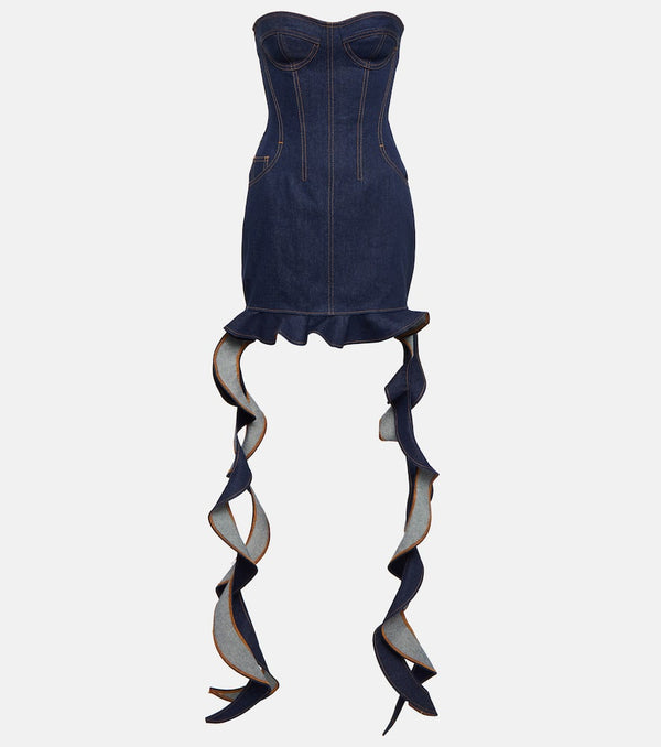 David Koma Corset denim minidress