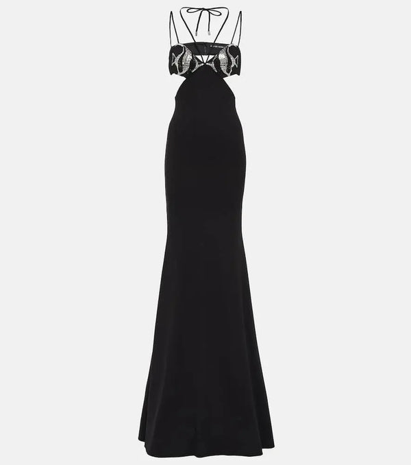 David Koma Embroidered cutout gown | LYBSTORE