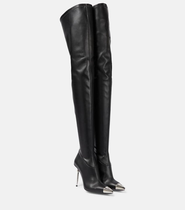 David Koma Faux leather over-the-knee boots