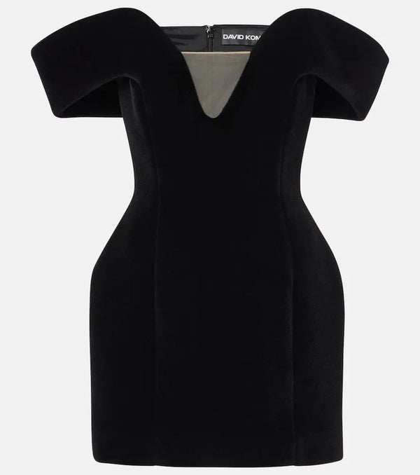 David Koma Off-shoulder velvet corset dress | LYBSTORE