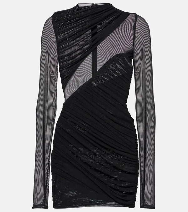 David Koma Ruched mesh minidress | LYBSTORE