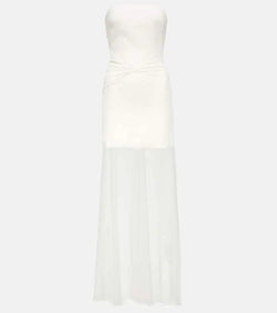 David Koma Strapless gathered cady gown | LYBSTORE