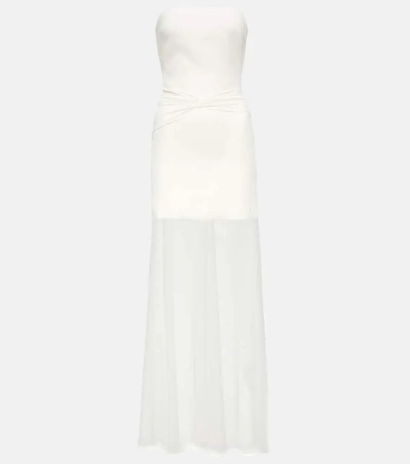 David Koma Strapless gathered cady gown | LYBSTORE