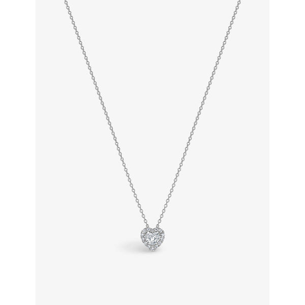 De Beers Jewellers Aura Heart 18ct white-gold and 0.29ct brilliant-cut diamond necklace