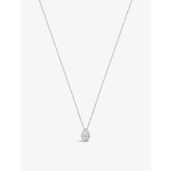 De Beers Jewellers Aura rhodium-plated 18ct white-gold and 0.29ct pear-cut diamond pendant necklace